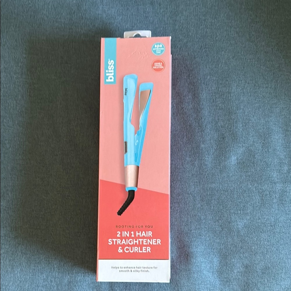 Bliss Blue and White 2 in 1 Hair Straightener & Curler